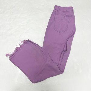 Frayed Wide Leg Purple Jeans
